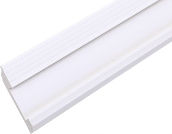 Плінтус білий King Floor JC581-W1 білий 2000x80x14,7 мм 