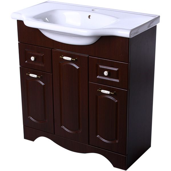 Тумба с умывальником Аква-Родос Классик 80 см 081200-u New Klasik орех