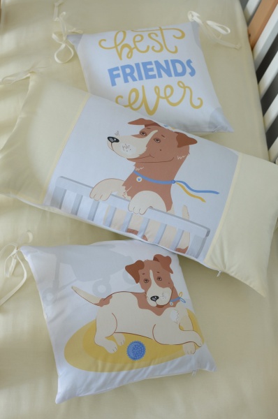 Комплект для дитячого ліжечка Baby Veres Velour Friendly Pes жовто-блакитний 218.13