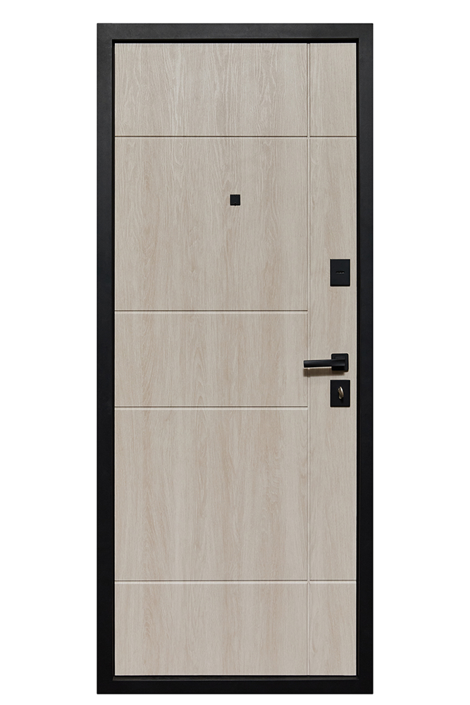 Дверь входная Медведь Оникс дуб грифель горизонт / дуб немо латте 2040x850 мм правая