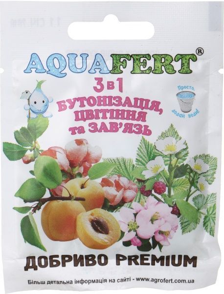 Удобрение минеральное Aquafert Премиум 3 в 1 бутонизации, цветения и завязь 20 г