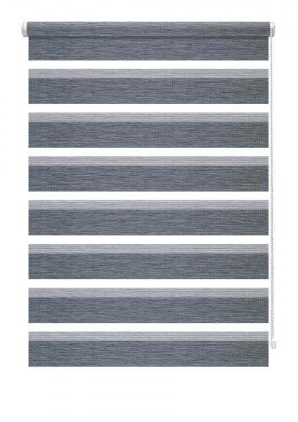 Ролета день-ніч Gardinia Міні Зебра 72,5x150 см сріблясто-сіра 