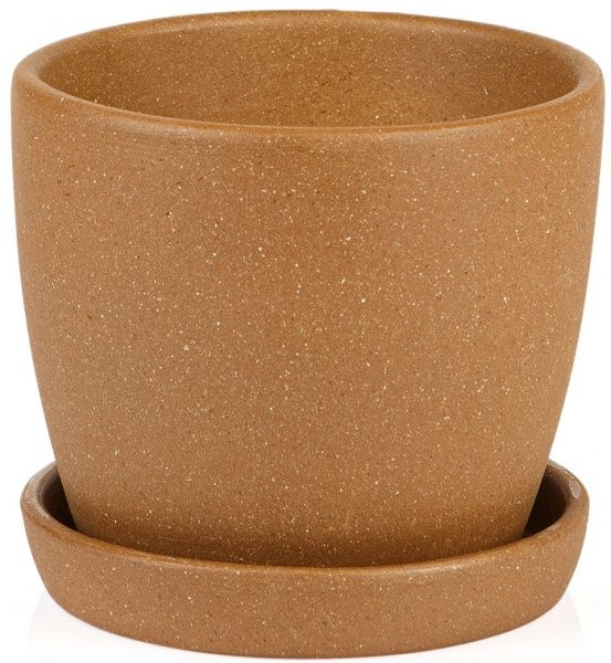 Горщик керамічний Сонет ангоб круглий 1л коричневий 