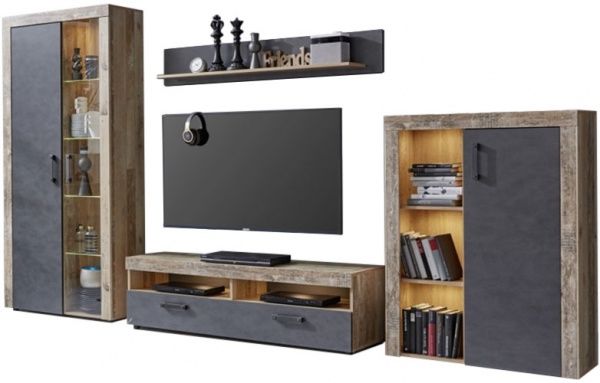 Стінка Tailor Indy Accord олд стайл світлий/матера 