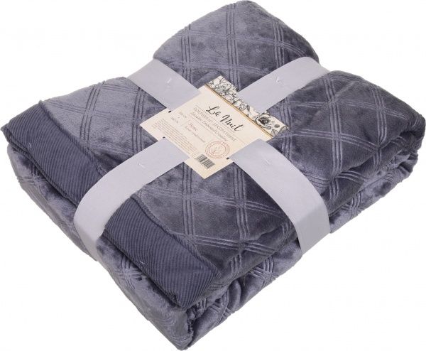 Покривало Embossed Crossline 220x240 см La Nuit графіт 