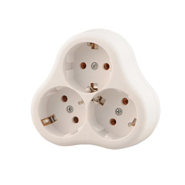 Тройник Lezard 715-0900-609 с заземлением белый