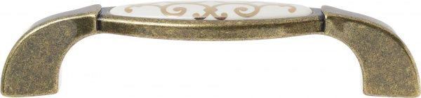 Меблева ручка D-307 G4/14M 96 мм антична бронза/білий DC 72601