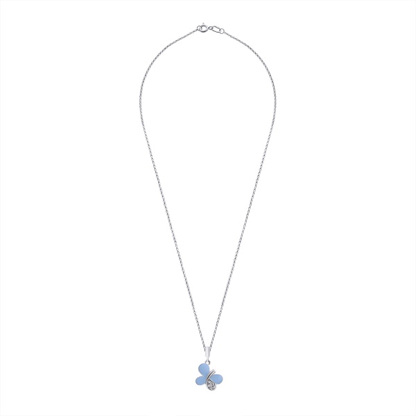 Кулон UMa&UMi Метелик блискучий блакитний