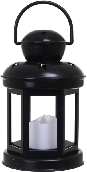 Декорація новорічна Ліхтар з електричною свічкою 10х10х19 см Cх6000030 