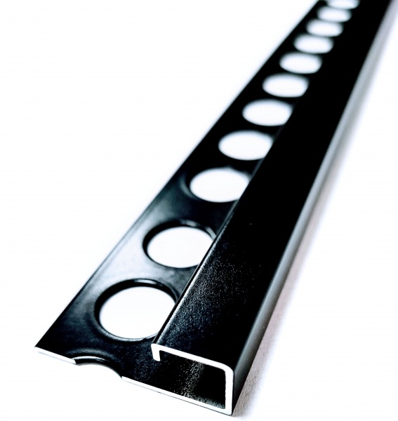 Уголок для плитки Braz Line алюминий BLB-5415-75-9017-K.27 2,7 м черный 