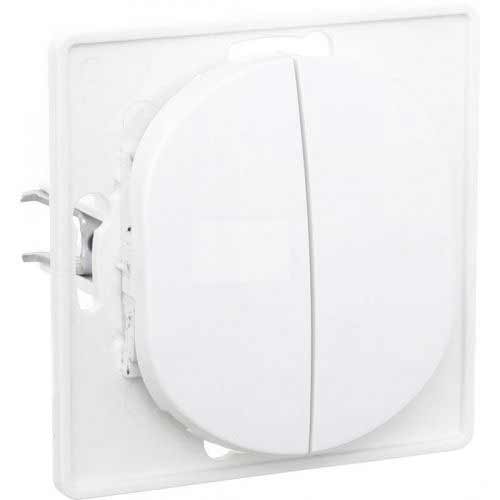 Вимикач-перемикач двоклавішний Aling-Conel Eon без підсвітки 10 А 250В білий E606.00