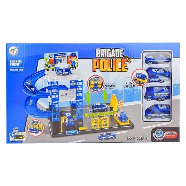 Игровой набор Паркинг, Полиция 4 машинки, в ассортименте P1205A-3