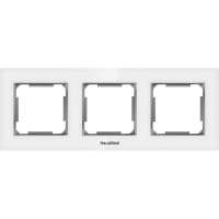 Рамка трехместная HausMark Alta универсальная белое стекло SNG-FRG.SQ20G3-WH