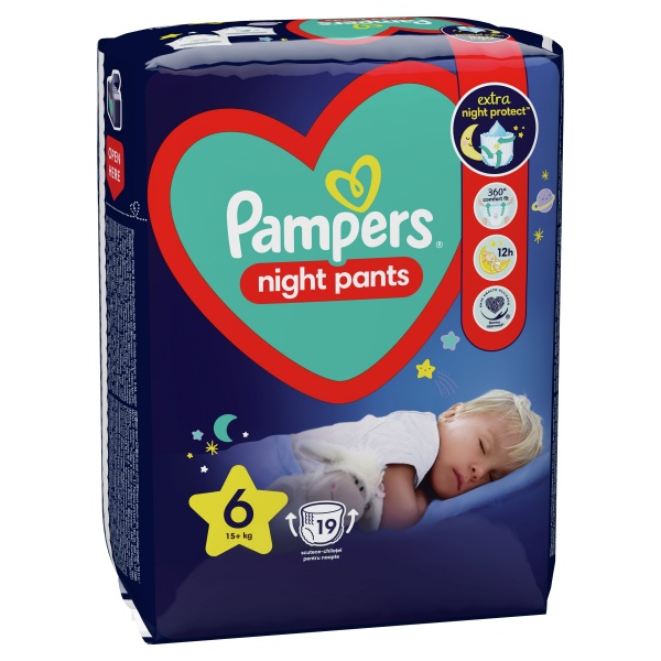 Підгузки-трусики Pampers Night Розмір 6 (15+ кг) 19 шт.