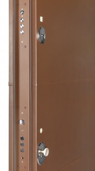 Дверь входная Булат Elegant 703 Metalic Wood - коричневая коричневый 2050x950 мм левая