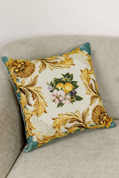 Подушка декоративная Verna Фрукты с вензелями 45x45 см Прованс 