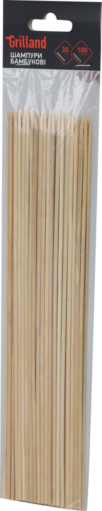 Набор бамбуковых шампуров Grilland 30 см 100 шт/уп.
