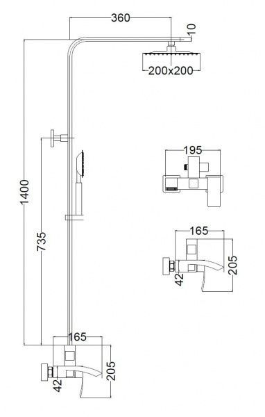 Смеситель для ванны Mixxen Тоскана MXIN0455