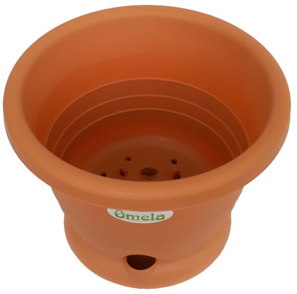 Горщик пластиковий Омела круглий кориця 