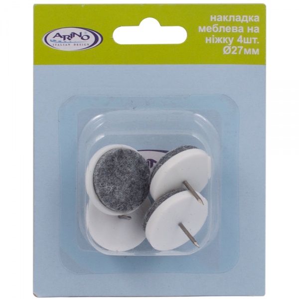 Накладка мебельная на ножку d27 мм белый 4 шт.
