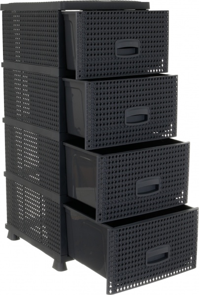 Комод пластиковая RIO 8508BR на 4 шухляды KNIT коричневый 894x386x431 мм