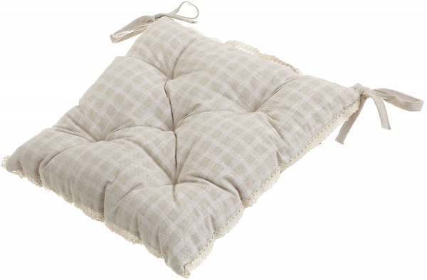 Подушка на стул Шале Клеточка с кружевом La Nuit