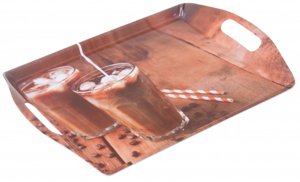 Поднос прямоугольный с ручками Ice Coffee 31x45x4 см коричневый Albayrak