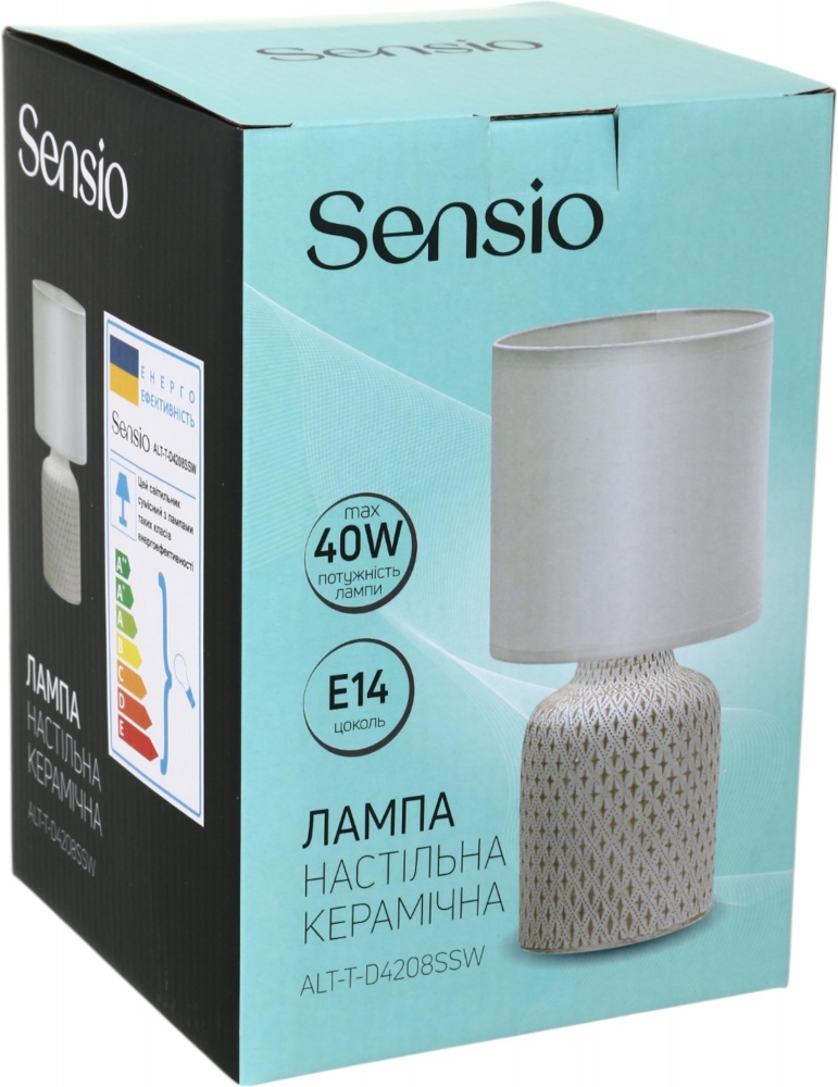 Настольная лампа Sensio 1x40 Вт E14 белый ALT-T-D4208SSW