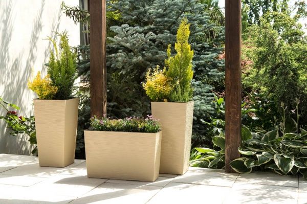 Горшок для цветов Lamela Вербена долото прямоугольный 37,5л капучино 