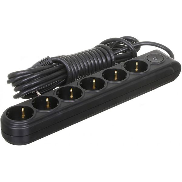 Удлинитель Makel с защитными шторками с заземлением 6 гн. черный 5 м N6311163 