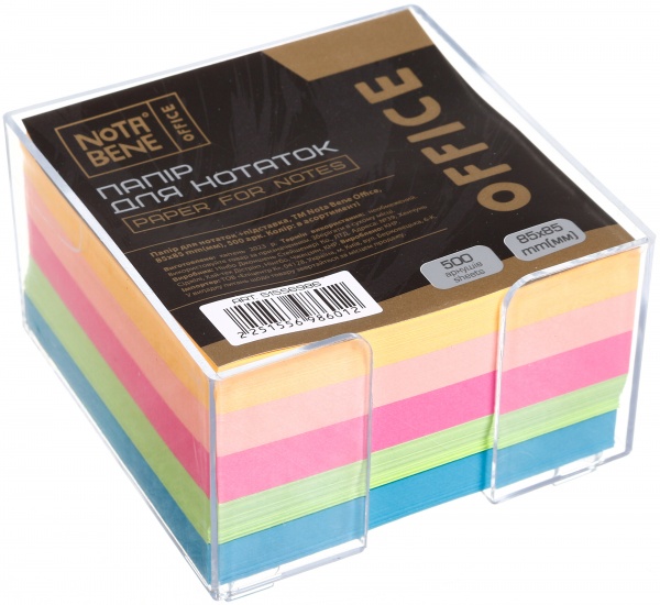 Бумага для заметок с подставкой 85х85 мм 500 листов цвет в ассортименте Nota Bene