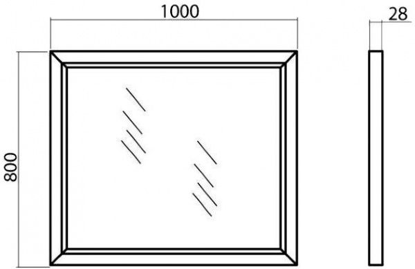 Дзеркало Aqua Rodos Беатріче 100 біле патина золото АР000000908