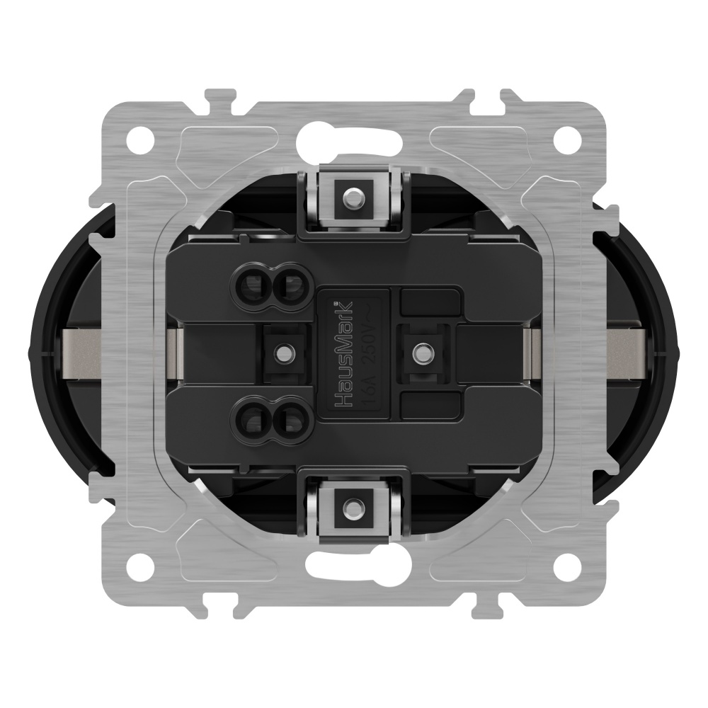 Розетка подвійна 2 із заземленням HausMark Bela чорний