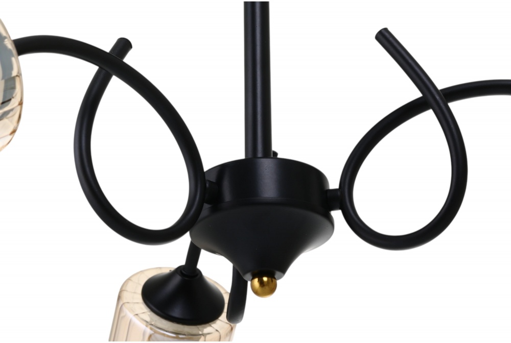 Люстра стельова Sensio Scorpius 3x40 Вт E27 чорний/димчастий ALG-07517/3