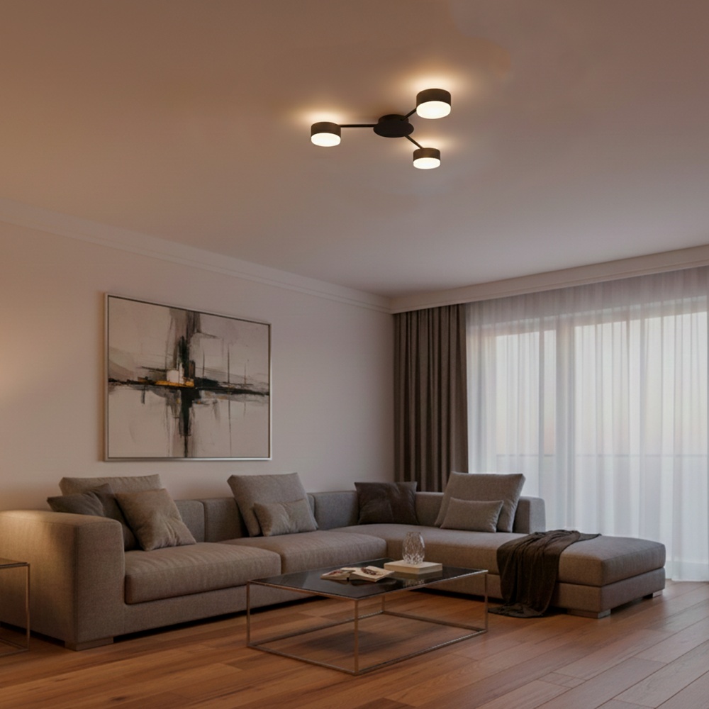 Люстра стельова Eurolamp Iron Glow 3xGX70 чорний LED-LR-3хGX70(black)