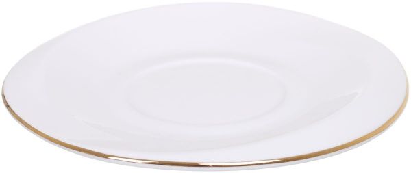 Чашка з блюдцем Alice Gold 400 мл порцелянова Fiora