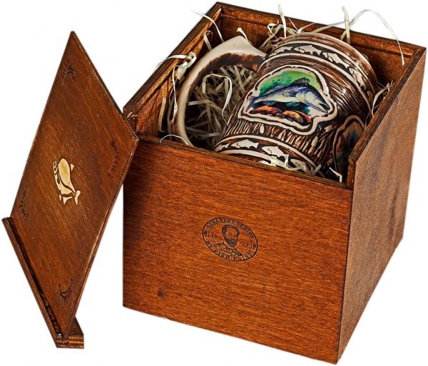 Бокал пивной Fish-Point керамический коричневый 1 л