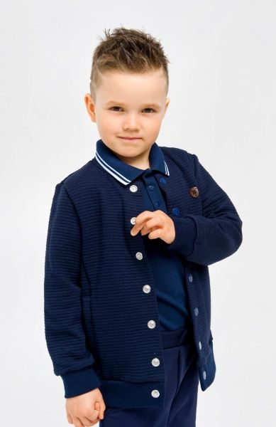 Бомбер для мальчика Smil р.122 темно-синий 116463 