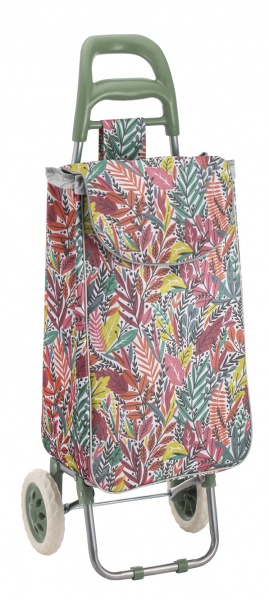 Візок господарський 33 л на колесах, пластик зелений, малюнок Трава