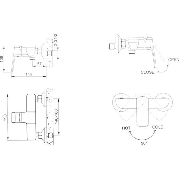 Смеситель для душа EGO Smart F0318901101