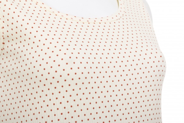 Комплект домашній жіночий Горошок корал майка та шорти р. L молочний