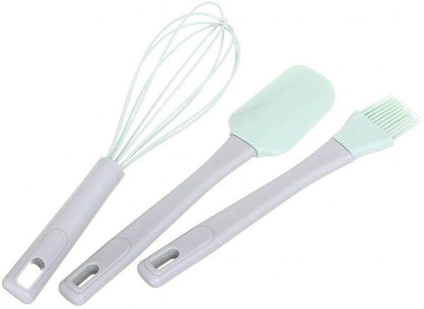 Набор кухонных принадлежностей для выпечки венчик лопатка и щеточка menthol силикон Flamberg Smart Kitchen