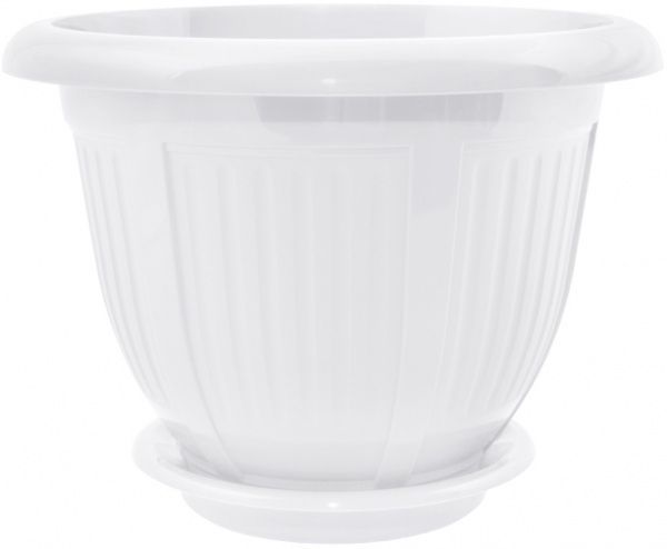 Горщик пластиковий Алеана Хвиля круглий 13л білий (112043) 