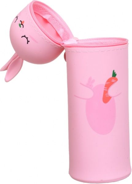 Пенал-тубус Зайченок 18х6 см розовый