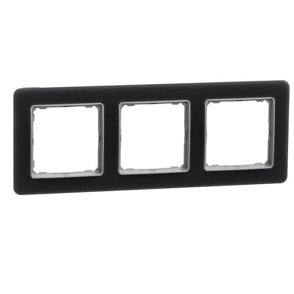 Рамка трехместная Schneider Electric Sedna Elements универсальная черный матовый SDD362803