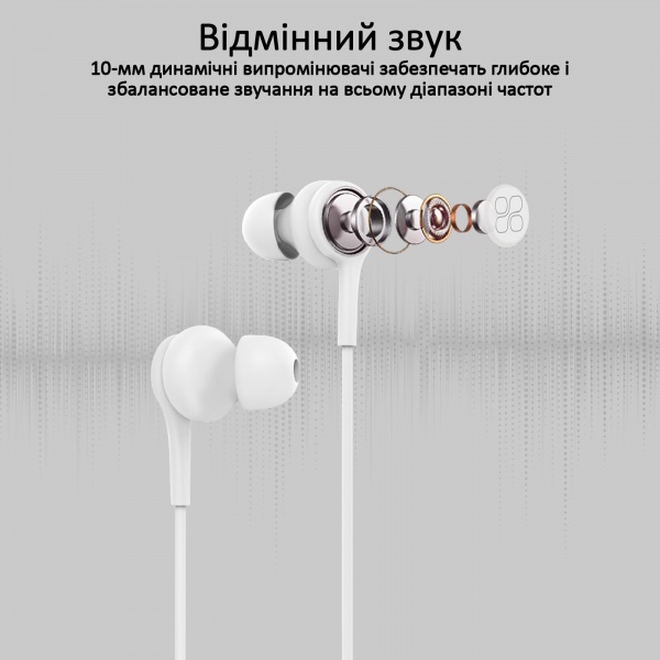 Навушники Promate Duet white (duet.white) 