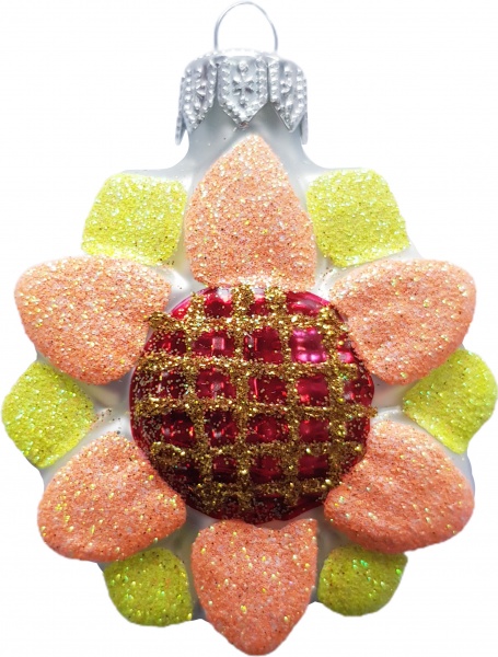 Елочная игрушка Подсолнух цветной 7 см 1176M