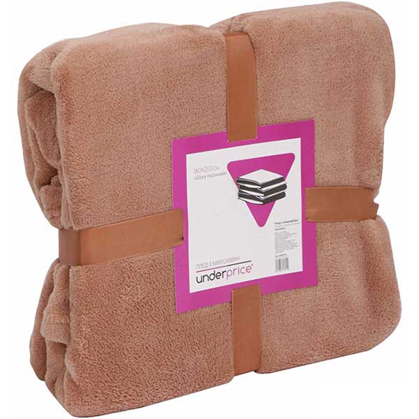 Плед мікрофібра Underprice Glory пісочний 160x200 см