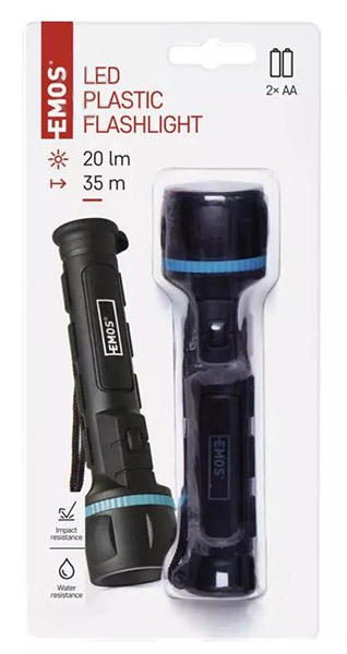 Фонарик Emos P3861 LED 20Lm 2xAA черный