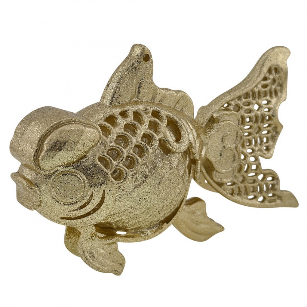 Украшение новогоднее MIS LT Рыбка 8 см золотой